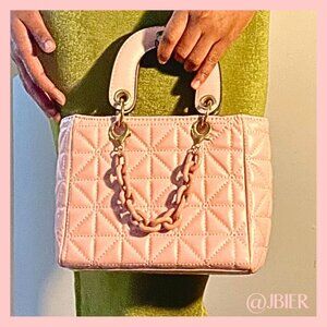 Quilted Faux Leather Crossbody in Pale Pink